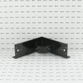 Chain Link 2 1/2" [2 3/8" OD] x 6" Wooden Fence to Post Corner Adapter (Powder Coated Black HDG Galvanized Pressed Steel)