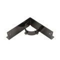 Chain Link 2 1/2" [2 3/8" OD] x 6" Wooden Fence to Post Corner Adapter (Powder Coated Black HDG Galvanized Pressed Steel)