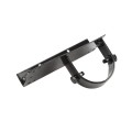 Chain Link 2 1/2" [2 3/8" OD] x 6" Wooden Fence to Post End Adapter (Powder Coated Black HDG Galvanized Pressed Steel)