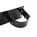 Chain Link 2 1/2" [2 3/8" OD] x 6" Wooden Fence to Post End Adapter (Powder Coated Black HDG Galvanized Pressed Steel)