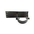 Chain Link 2 1/2" [2 3/8" OD] x 6" Wooden Fence to Post End Adapter (Powder Coated Black HDG Galvanized Pressed Steel)
