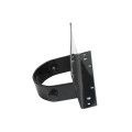 Chain Link 2 1/2" [2 3/8" OD] x 6" Wooden Fence to Post End Adapter (Powder Coated Black HDG Galvanized Pressed Steel)