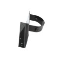 Chain Link 2 1/2" [2 3/8" OD] x 6" Wooden Fence to Post End Adapter (Powder Coated Black HDG Galvanized Pressed Steel)