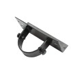 Chain Link 2 1/2" [2 3/8" OD] x 6" Wooden Fence to Post Line Adapter (Powder Coated Black HDG Galvanized Pressed Steel) (Adapter)