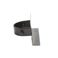 Chain Link 2 1/2" [2 3/8" OD] x 6" Wooden Fence to Post Line Adapter (Powder Coated Black HDG Galvanized Pressed Steel) (Adapter)