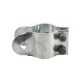2 1/2" (2 3/8" OD) Industrial Round Post Collar Hinge - Back Bolt Style Gate Hinge (Set Screw) HDG Pressed Steel - CHBB-212