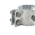 3 1/2" (3 1/2" OD) Industrial Round Post Collar Hinge - Back Bolt Style Gate Hinge (Set Screw) HDG Pressed Steel - CHBB-312