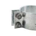4 1/2" (4 1/2" OD) Industrial Round Post Collar Hinge - Back Bolt Style Gate Hinge (Set Screw) HDG Pressed Steel - CHBB-412