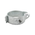 6 5/8" (6 5/8" OD) Industrial Round Post Collar Hinge - Back Bolt Style Gate Hinge (Set Screw) HDG Pressed Steel - CHBB-658