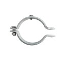 6 5/8" (6 5/8" OD) Industrial Round Post Collar Hinge - Back Bolt Style Gate Hinge (Set Screw) HDG Pressed Steel - CHBB-658