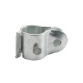 2 1/2" (2 3/8" OD) Industrial Round Post Collar Hinge - Hook & Eye Interlocking Style Gate Hinge (Set Screw) HDG Pressed Steel - CHHE-212