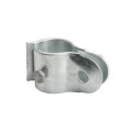 2 1/2" (2 3/8" OD) Industrial Round Post Collar Hinge - Hook & Eye Interlocking Style Gate Hinge (Set Screw) HDG Pressed Steel - CHHE-212