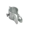2 1/2" (2 3/8" OD) Industrial Round Post Collar Hinge - Hook & Eye Interlocking Style Gate Hinge (Set Screw) HDG Pressed Steel - CHHE-212