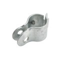 2 1/2" (2 3/8" OD) Industrial Round Post Collar Hinge - Hook & Eye Interlocking Style Gate Hinge (Set Screw) HDG Pressed Steel - CHHE-212