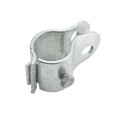 2 1/2" (2 3/8" OD) Industrial Round Post Collar Hinge - Hook & Eye Interlocking Style Gate Hinge (Set Screw) HDG Pressed Steel - CHHE-212