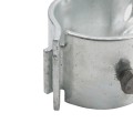 3 1/2" (3 1/2" OD) Industrial Round Post Collar Hinge - Hook & Eye Interlocking Style Gate Hinge (Set Screw) HDG Pressed Steel - CHHE-312
