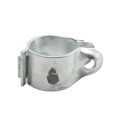 3 1/2" (3 1/2" OD) Industrial Round Post Collar Hinge - Hook & Eye Interlocking Style Gate Hinge (Set Screw) HDG Pressed Steel - CHHE-312