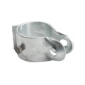 3 1/2" (3 1/2" OD) Industrial Round Post Collar Hinge - Hook & Eye Interlocking Style Gate Hinge (Set Screw) HDG Pressed Steel - CHHE-312