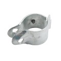 3 1/2" (3 1/2" OD) Industrial Round Post Collar Hinge - Hook & Eye Interlocking Style Gate Hinge (Set Screw) HDG Pressed Steel - CHHE-312