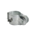 3" (2 7/8" OD) Industrial Round Post Collar Hinge - Hook & Eye Interlocking Style Gate Hinge (Set Screw) HDG Pressed Steel - CHHE-3