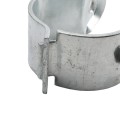 4 1/2" (4 1/2" OD) Industrial Round Post Collar Hinge - Hook & Eye Interlocking Style Gate Hinge (Set Screw) HDG Pressed Steel - CHHE-412