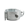 4 1/2" (4 1/2" OD) Industrial Round Post Collar Hinge - Hook & Eye Interlocking Style Gate Hinge (Set Screw) HDG Pressed Steel - CHHE-412