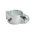 4 1/2" (4 1/2" OD) Industrial Round Post Collar Hinge - Hook & Eye Interlocking Style Gate Hinge (Set Screw) HDG Pressed Steel - CHHE-412