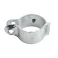 4 1/2" (4 1/2" OD) Industrial Round Post Collar Hinge - Hook & Eye Interlocking Style Gate Hinge (Set Screw) HDG Pressed Steel - CHHE-412