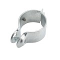 4 1/2" (4 1/2" OD) Industrial Round Post Collar Hinge - Hook & Eye Interlocking Style Gate Hinge (Set Screw) HDG Pressed Steel - CHHE-412