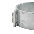 6 5/8" (6 5/8" OD) Industrial Round Post Collar Hinge - Hook & Eye Interlocking Style Gate Hinge (Set Screw) HDG Pressed Steel - CHHE-658
