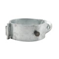 6 5/8" (6 5/8" OD) Industrial Round Post Collar Hinge - Hook & Eye Interlocking Style Gate Hinge (Set Screw) HDG Pressed Steel - CHHE-658