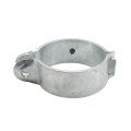 6 5/8" (6 5/8" OD) Industrial Round Post Collar Hinge - Hook & Eye Interlocking Style Gate Hinge (Set Screw) HDG Pressed Steel - CHHE-658