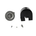 Chain Link 2 1/2" [2 3/8" OD] Round Post x 1 5/8" Round Gate Frame Mini Cantilever Roller w/ Safety Cover for Sliding Gates (Malleable Steel)