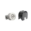 Chain Link 2 1/2" [2 3/8" OD] Round Post x 1 5/8" Round Gate Frame Mini Cantilever Roller w/ Safety Cover for Sliding Gates (Malleable Steel)
