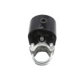Chain Link 2 1/2" [2 3/8" OD] Round Post x 1 5/8" Round Gate Frame Mini Cantilever Roller w/ Safety Cover for Sliding Gates (Malleable Steel)