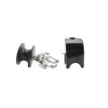 Chain Link 2 1/2" [2 3/8" OD] Round Post x 1 5/8" Round Gate Frame Premium Nylon Mini Cantilever Roller w/ Safety Cover for Sliding Gates (Galvanized Pressed Steel)