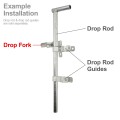 Chain Link 2" [1 7/8" OD] Industrial Drop Fork with Pin - Gate Fork Latch (Pressed Steel) (Drop Rod)