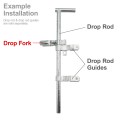 Chain Link 2" [1 7/8" OD] Industrial Drop Fork with Pin - Gate Fork Latch (Pressed Steel) (Drop Rod)