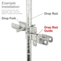 Chain Link 2" [1 7/8" OD] Industrial Drop Rod Guide to Secure Double Gates - Drop Bar (Galvanized Pressed Steel) (Drop Rod)