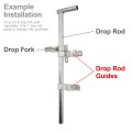 Chain Link 1 5/8" Industrial Drop Rod Guide to Secure Double Gates - Drop Bar (Galvanized Pressed Steel) (Drop Rod)
