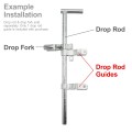 Chain Link 1 5/8" Industrial Drop Rod Guide to Secure Double Gates - Drop Bar (Galvanized Pressed Steel) (Drop Rod)
