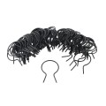 EZ Twist 2 1/2" (2 3/8" OD) x 8 Gauge Preformed Steel Tie Wire - Fence Ties - 100 Pack (Black Vinyl Coated)