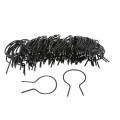 EZ Twist 2 1/2" (2 3/8" OD) x 8 Gauge Preformed Steel Tie Wire - Fence Ties - 100 Pack (Black Vinyl Coated)