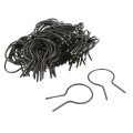 EZ Twist 2" (1 7/8" OD) x 8 Gauge Preformed Steel Tie Wire - Fence Ties - 100 Pack (Black Vinyl Coated)