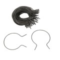 EZ Twist 4" x 8 Gauge Preformed Steel Tie Wire - Fence Ties - 100 Pack (Black Vinyl Coated)