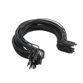 EZ Twist 6 5/8 inch x 9 Gauge Preformed Galvanized Steel Tie Wire 9 Gauge Fence Ties - 50 Pack Black Vinyl Coated