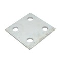 Chain Link 1/4" x 4 1/2" x 4 1/2" Weldable Surface Mount Floor Flange - Base Plate (Hot Dip Galvanized Steel) 4 Hole 5/8" (1/4" HDG)