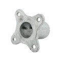 Chain Link 2 1/2" [2 3/8" OD] Surface Mount Floor Flange w/ 2 Set Screws (Galvanized Malleable Steel)