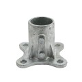 Chain Link 2 1/2" [2 3/8" OD] Surface Mount Floor Flange w/ 2 Set Screws (Galvanized Malleable Steel)