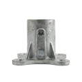 Chain Link 2 1/2" [2 3/8" OD] Surface Mount Floor Flange w/ 2 Set Screws (Galvanized Malleable Steel)